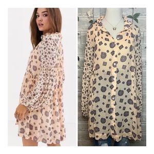 Free People Turn Turn Mini Dress - Tea Combo